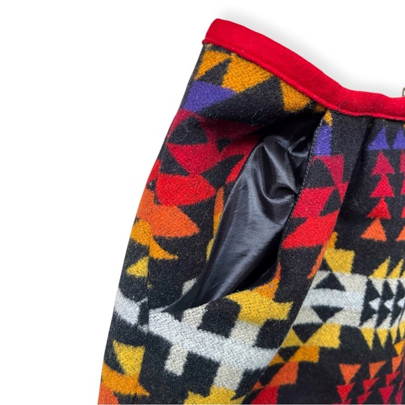 Custom Made Pendleton Fabric Chief Joseph Pattern Wool Mini Skirt, sz 30” (Sm) - Picture 3 of 7